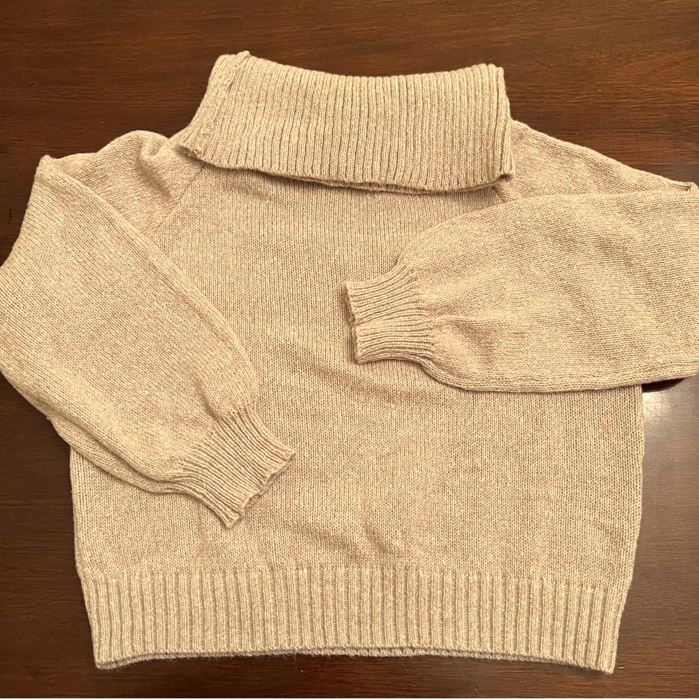 Shein Soft Heather Tan Knitted Turtleneck Sweater - Picture 9 of 12
